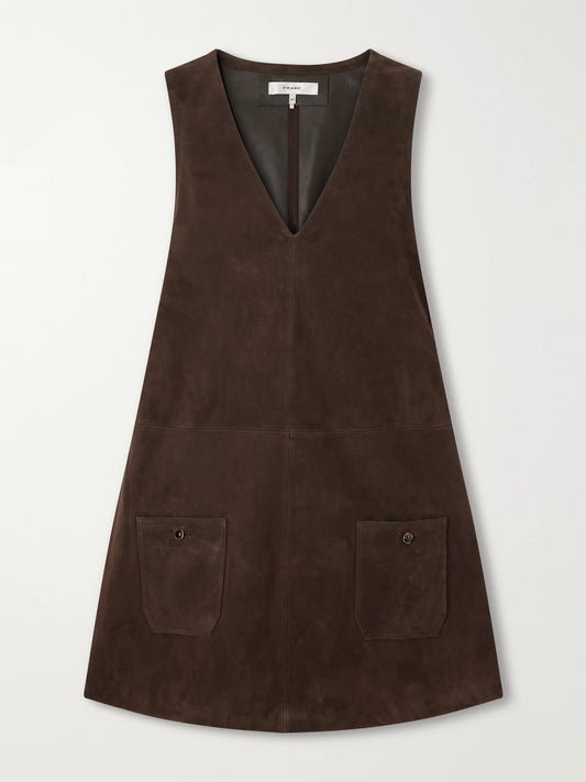 FRAME The Safari Tent Suede Mini Dress