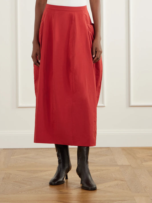 Tibi Lantern Paneled Shell Skirt