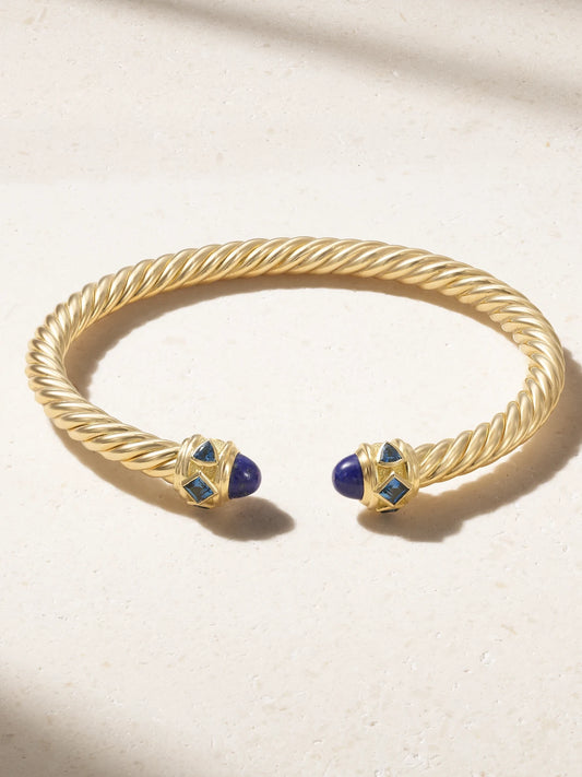 Renaissance 18-karat Gold, Topaz And Lapis Lazuli Bracelet