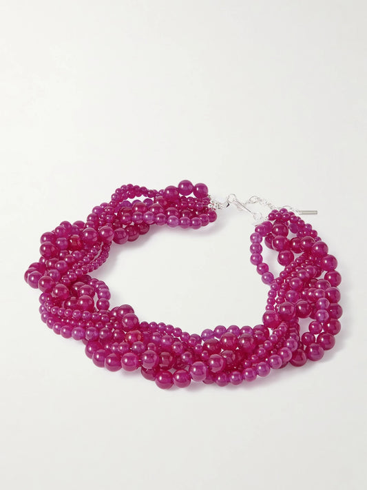 Silver-plated Chalcedony Necklace