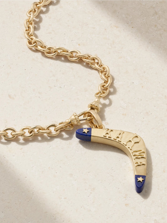 Karma 18-karat Gold Lapis Lazuli Necklace