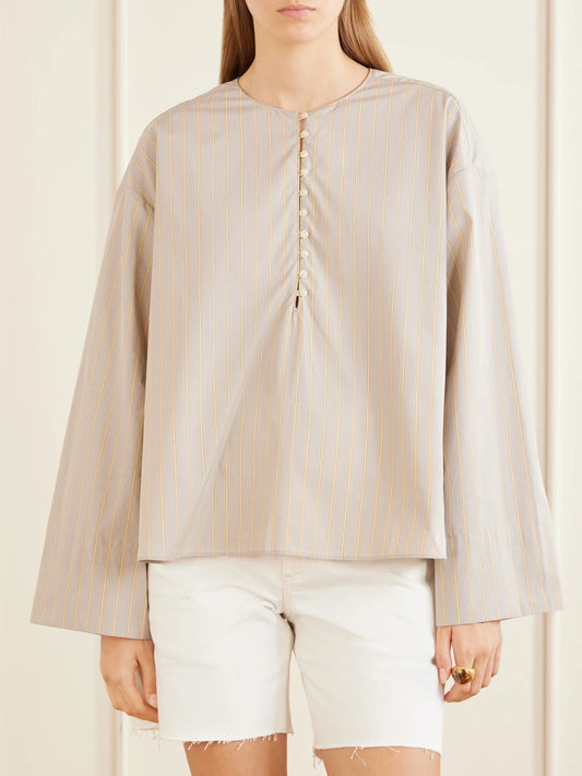 KALLMEYER Marguerite Striped Cotton-poplin Blouse