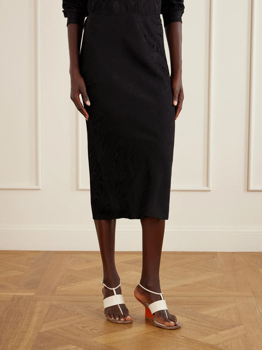 Moire Midi Skirt