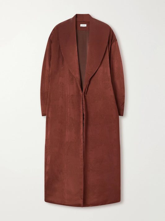 Ruohan Mergui Floral Satin-jacquard Coat