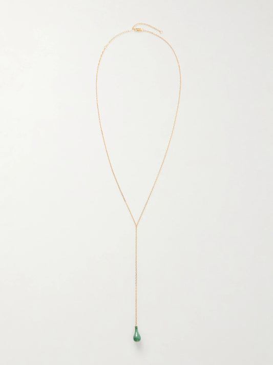 Gold-plated, Jade And Swarovski Crystal Necklace