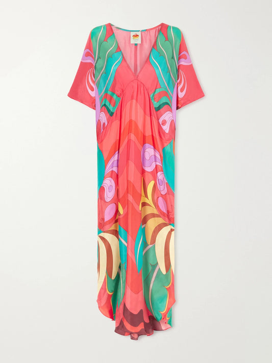 Printed Satin Coverup