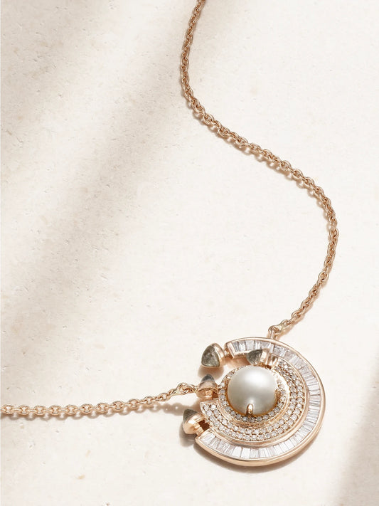 Chakra 18-karat Rose Gold Multi-stone Necklace