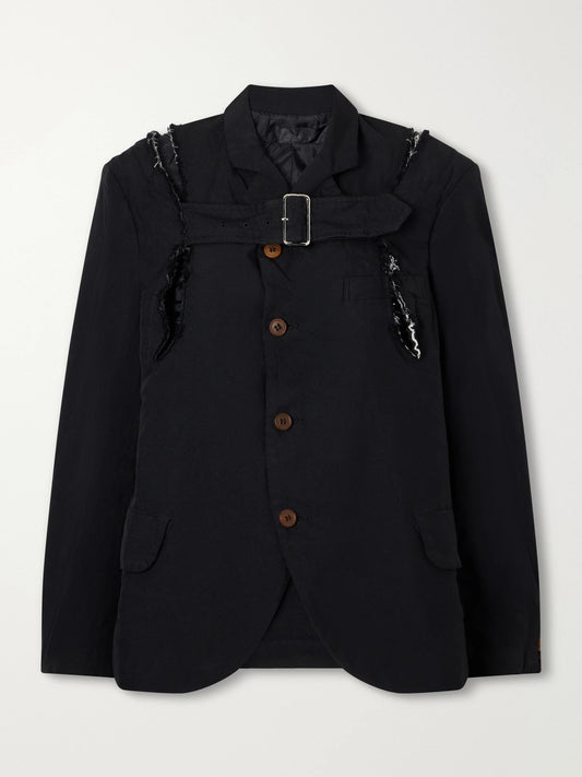 Comme des Garçons Comme des Garçons Buckled Deconstructed Canvas Blazer