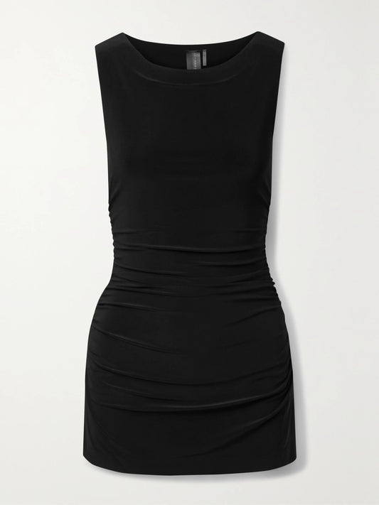 Ruched Stretch-jersey Mini Dress