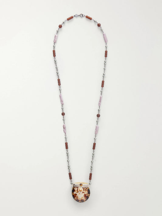 Shell Silver-tone Beaded Necklace