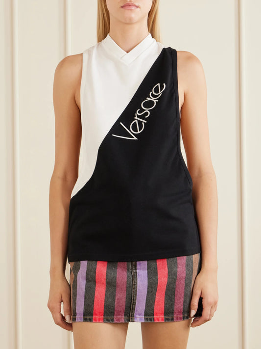 Logo-intarsia Stretch Cotton-jersey Tank