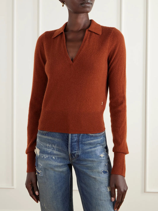 ÉTERNE Vance Cashmere Polo Sweater