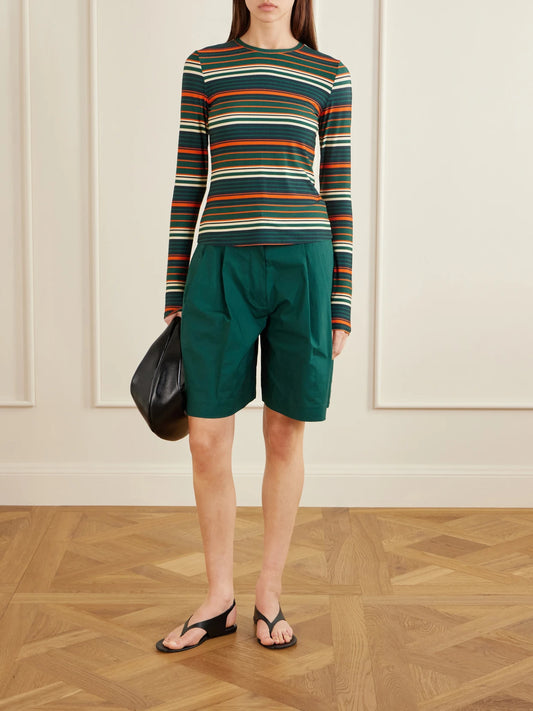 Mae Striped Stretch-jersey T-shirt