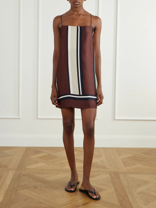 Faithfull Phylis Striped Satin Mini Dress