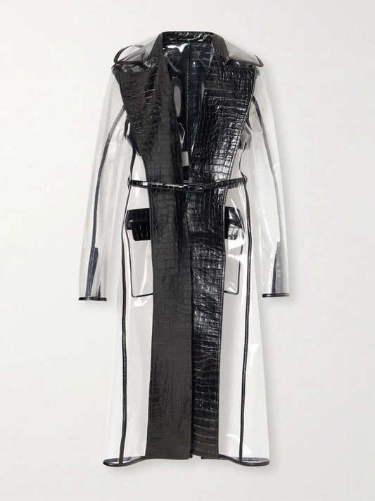 TOM FORD Croc-effect Leather-trimmed Tpu Coat