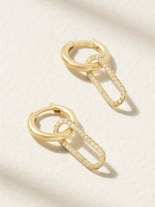 Haru 18-karat Gold Diamond Hoop Earrings