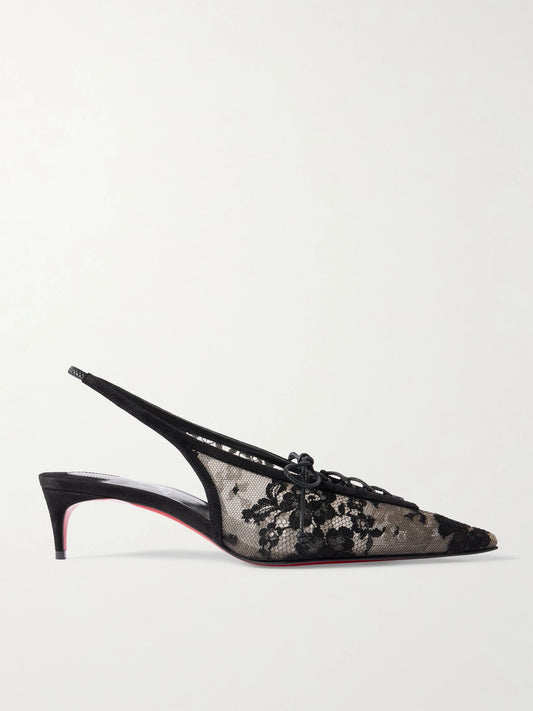 Km 45 Lace Slingback Pumps