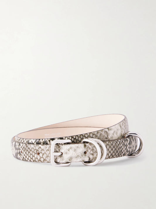 Déhanche Constance Snake-effect Leather Belt