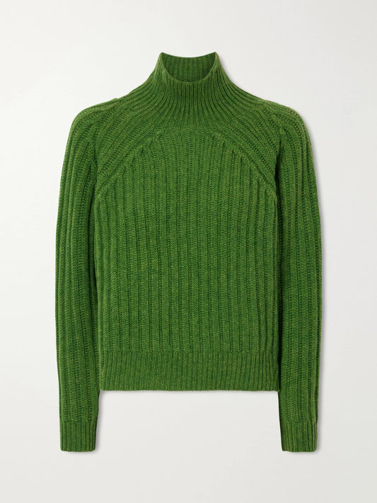 Allude Ribbed Cashmere Turtleneck Sweater