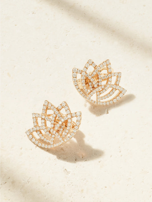 Blossom 14-karat Rose Gold And Diamond Earrings