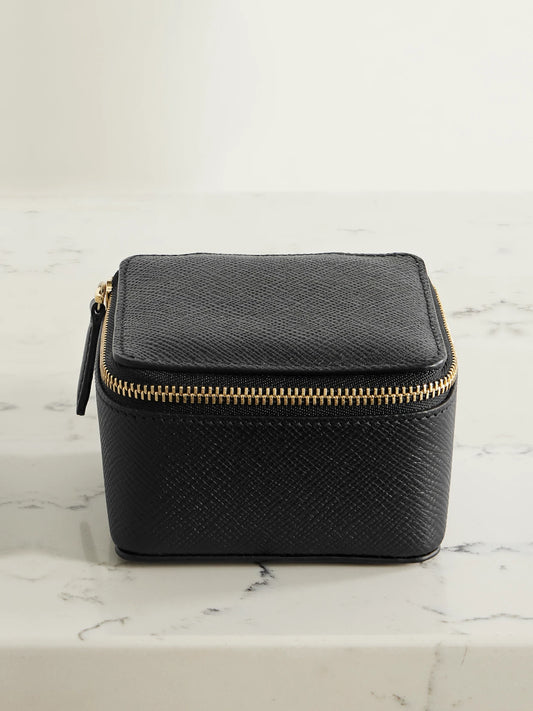 Smythson Panama Textured-leather Trinket Case