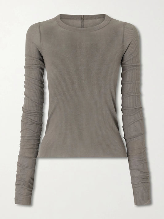 Frayed Ribbed Jersey T-shirt