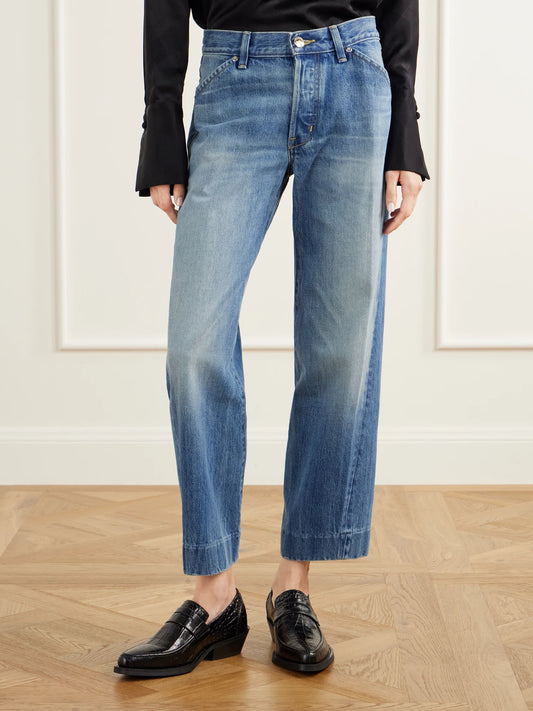 RÙADH The Bijou Cropped Recycled Low-rise Straight-leg Jeans