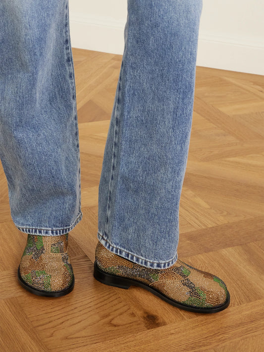 Crystal-embellished Suede Chelsea Boots