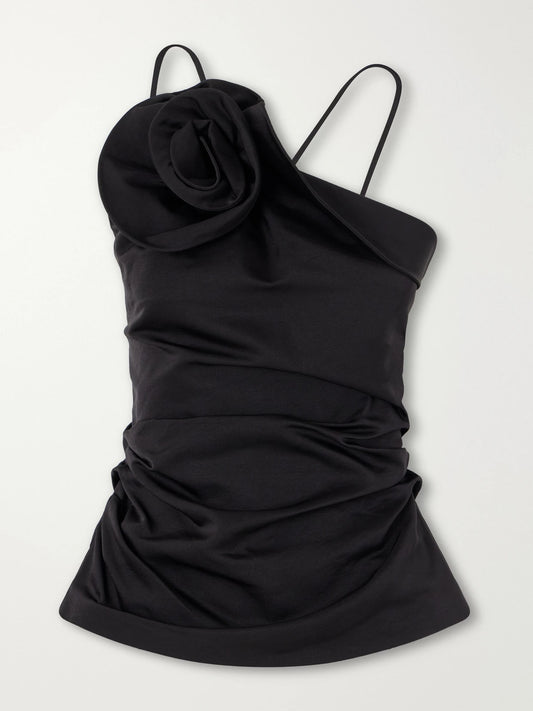 Magda Butrym Floral-appliquéd Cotton And Silk-blend Cami