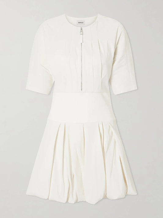 Risel Pleated Poplin Mini Dress
