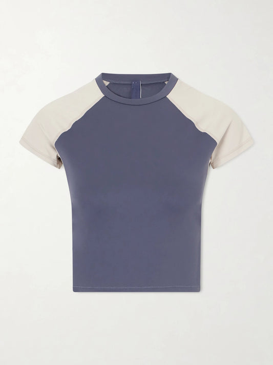 + Nike Cropped Baby Tee - Deep Royal And Stone