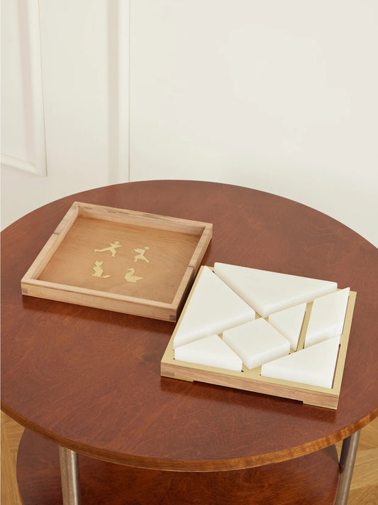 Wood And Onyx Tangram Game