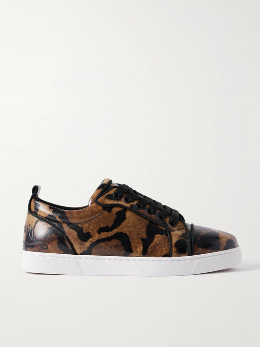 Fun Louise Junior Leopard-print Leather Sneakers