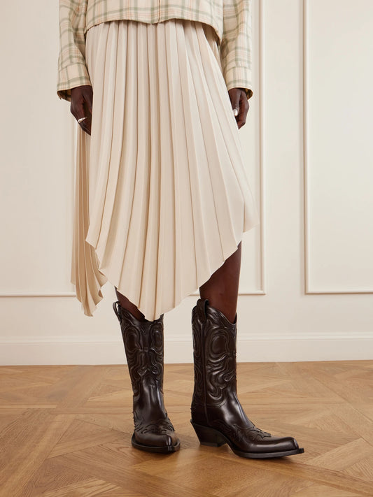 Leather Ankle Cowboy Boots