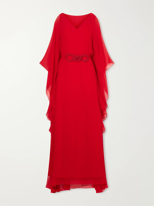 Andres Otalora Gesto Continuo Silk-chiffon Maxi Dress