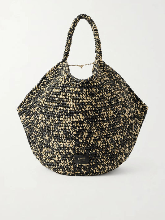 Lotus Medium Two-tone Woven Tote
