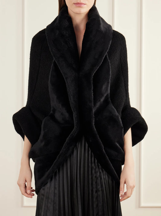 Junya Watanabe Plush-trimmed Wool-blend Felt Jacket