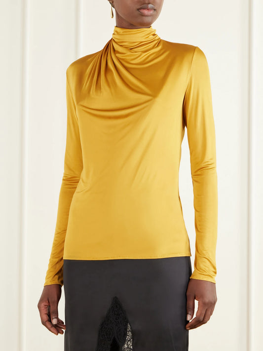 Balmain Draped Jersey Blouse
