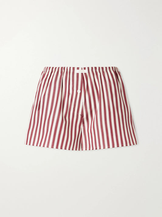 Eres House Striped Cotton-poplin Pajama Shorts
