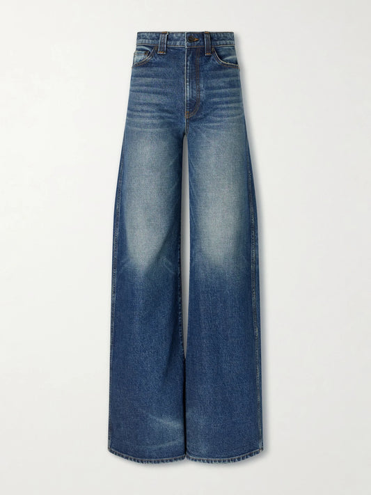KHAITE Dane High-rise Wide-leg Stretch Jeans