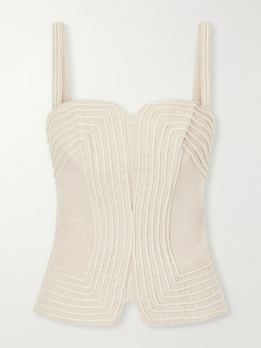 Andres Otalora Encontre Corded Linen-woven Top