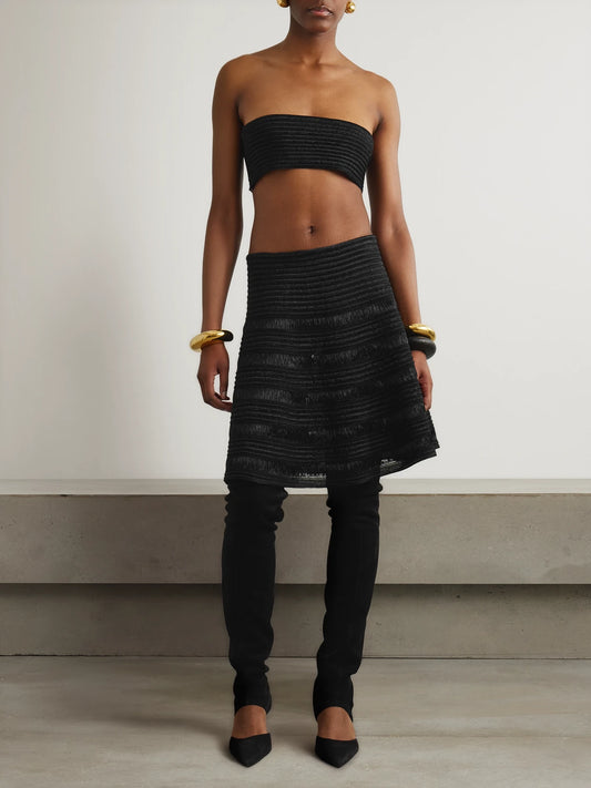 Ribbed-knit Mini Skirt