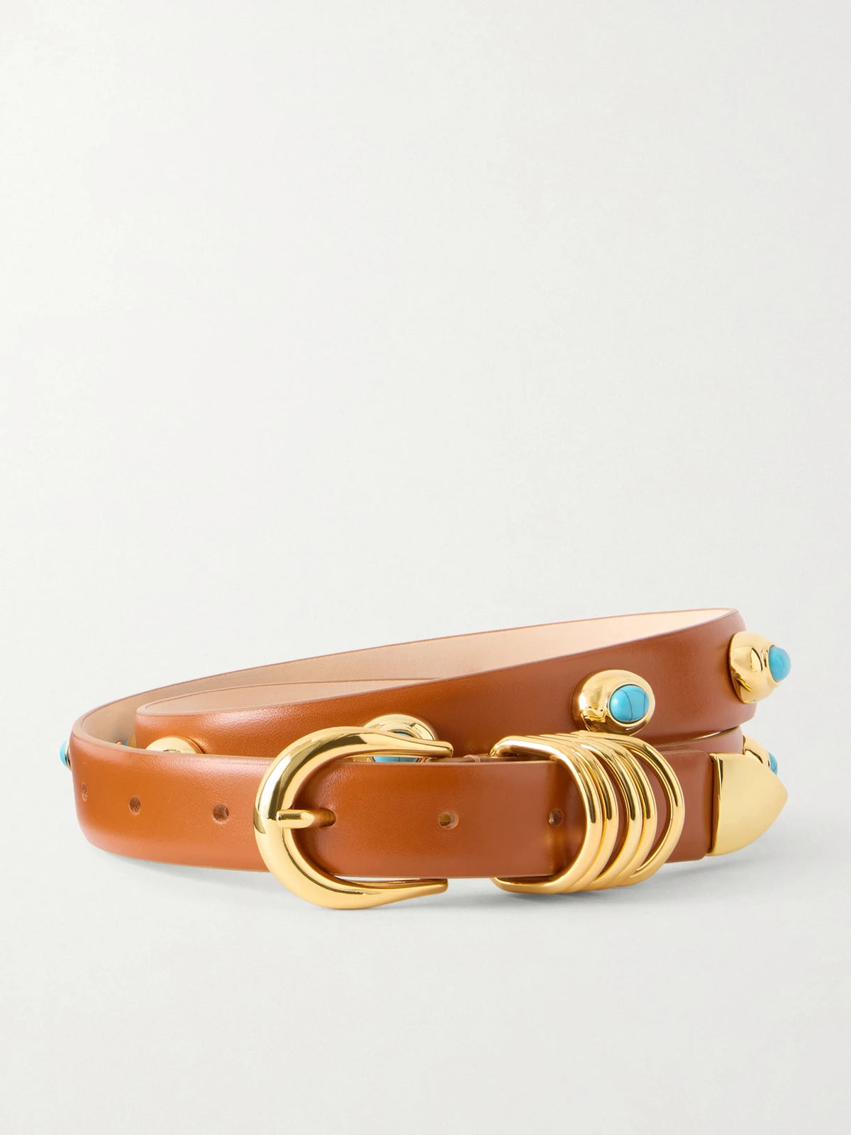 Hollyhock Stone Turquoise-embellished Leather Belt