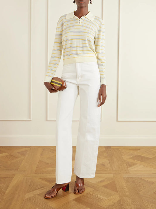 Surfboard Striped Leather Clutch