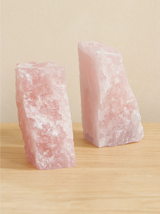 Jia Jia Home Rose Quartz Bookends