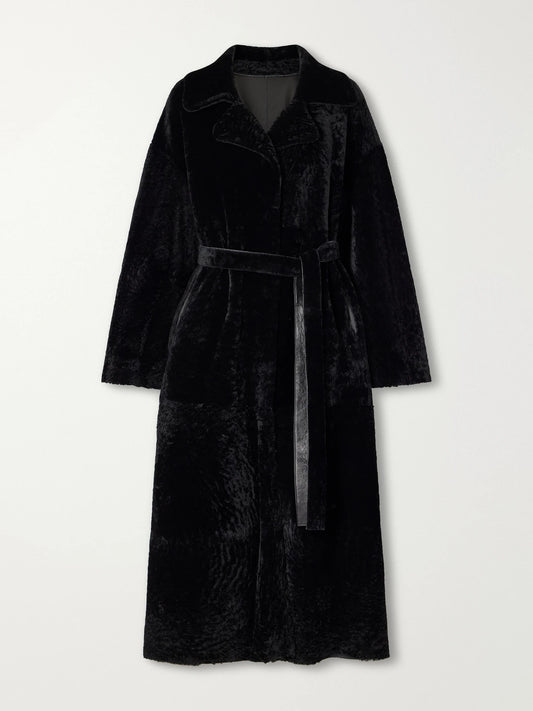 ARMA Rien Belted Reversible Shearling And Leather Coat
