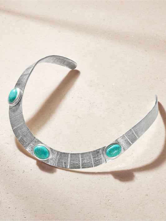 Juju Vera Athena Sterling Silver Turquoise Choker