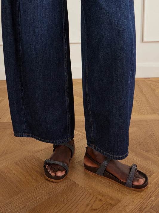 Brunello Cucinelli Embellished Leather Sandals