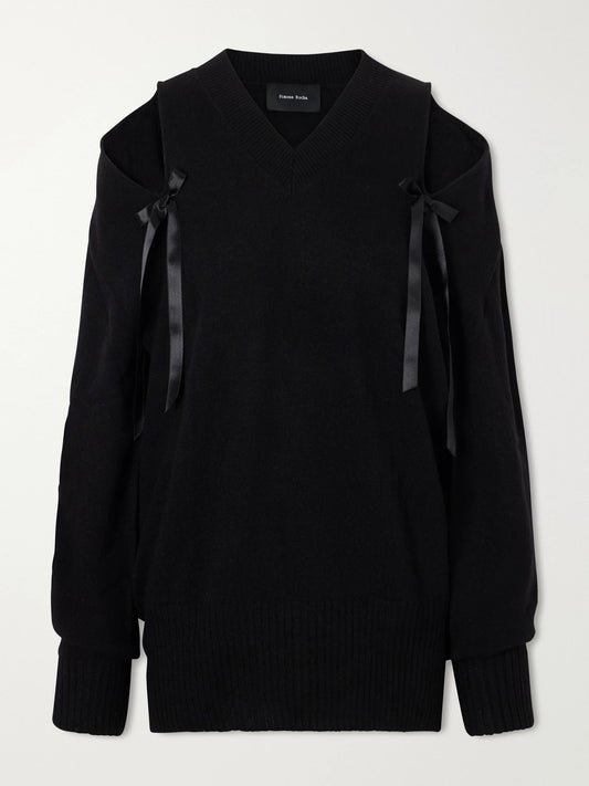 Simone Rocha Bow-detailed Cashmere Sweater