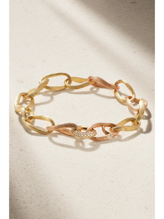 Love Medium 18-karat Yellow And Rose Gold Diamond Bracelet